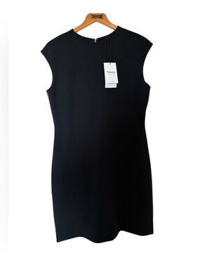 Theory Navy Admiral Crepe Shift Dress NWT Sleeveless Good Collection Size 12